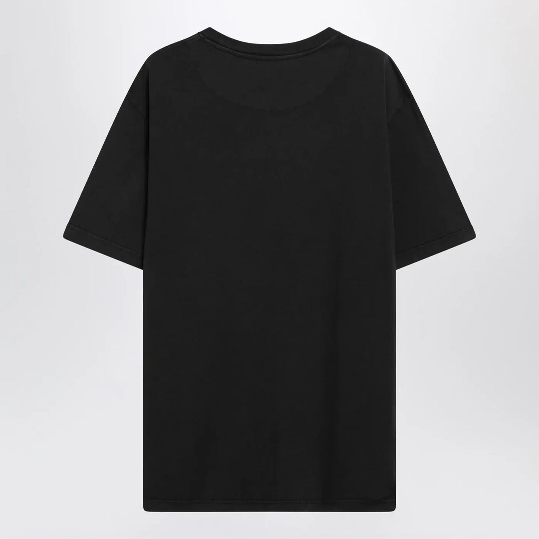 The Attico - Black washed T-shirt with shaped hem Brand Shirts &amp; Tops
