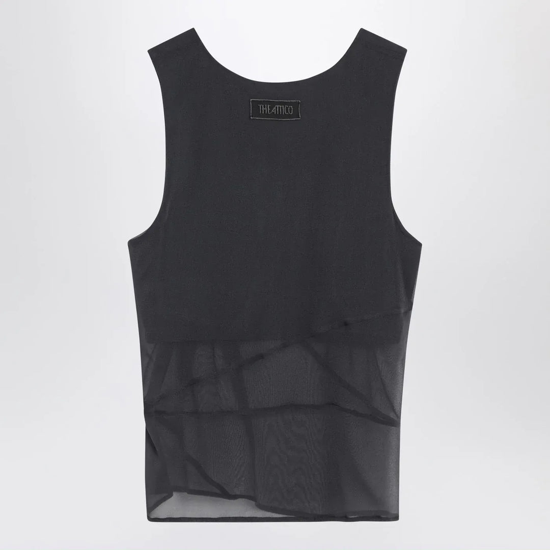 The Attico - Gray silk tank top Brand Shirts &amp; Tops 40  IT