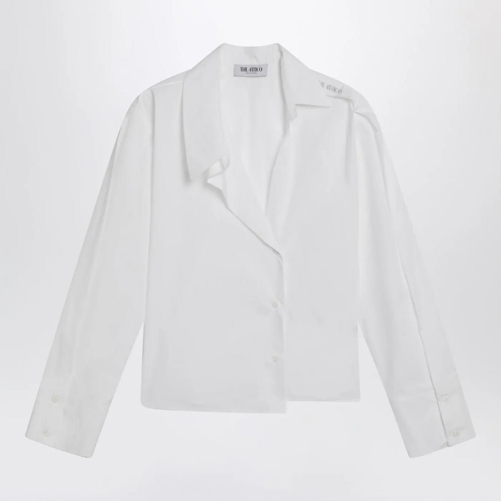The Attico - White asymmetric cotton shirt Brand Shirts & Tops 42  IT