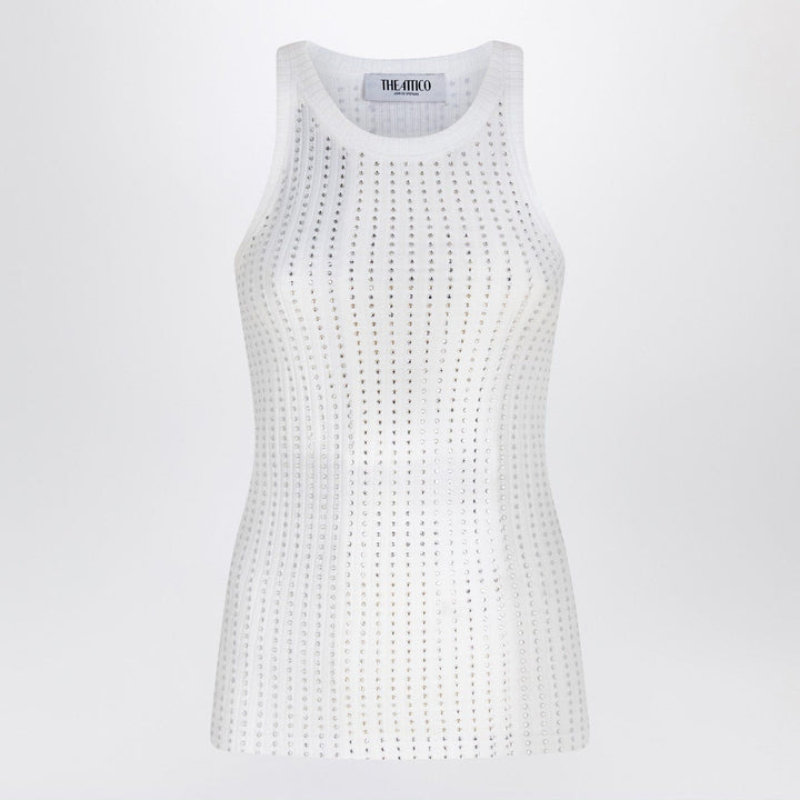 Shirts &amp; Tops 38  IT The Attico - White tank top with rhinestones Brand