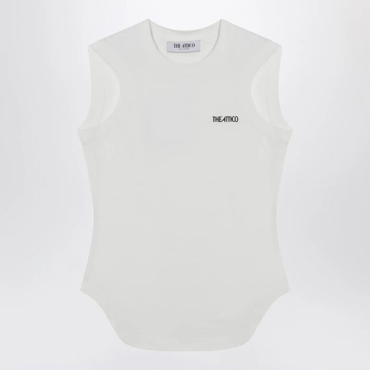 The Attico - White tank top with shaped hem Brand Shirts &amp; Tops 38  IT