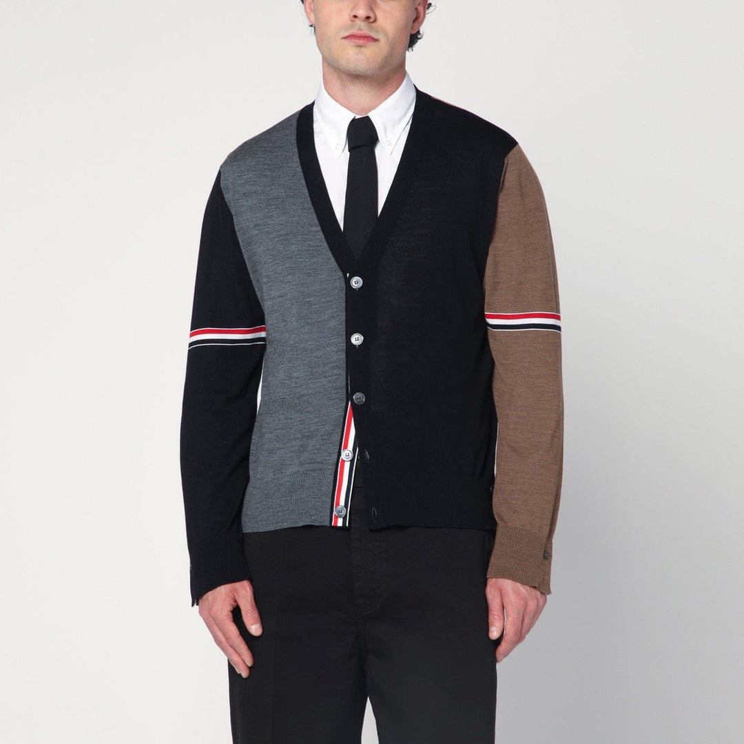Shirts & Tops 4 Thom Browne - Navy/grey/brown wool cardigan Brand
