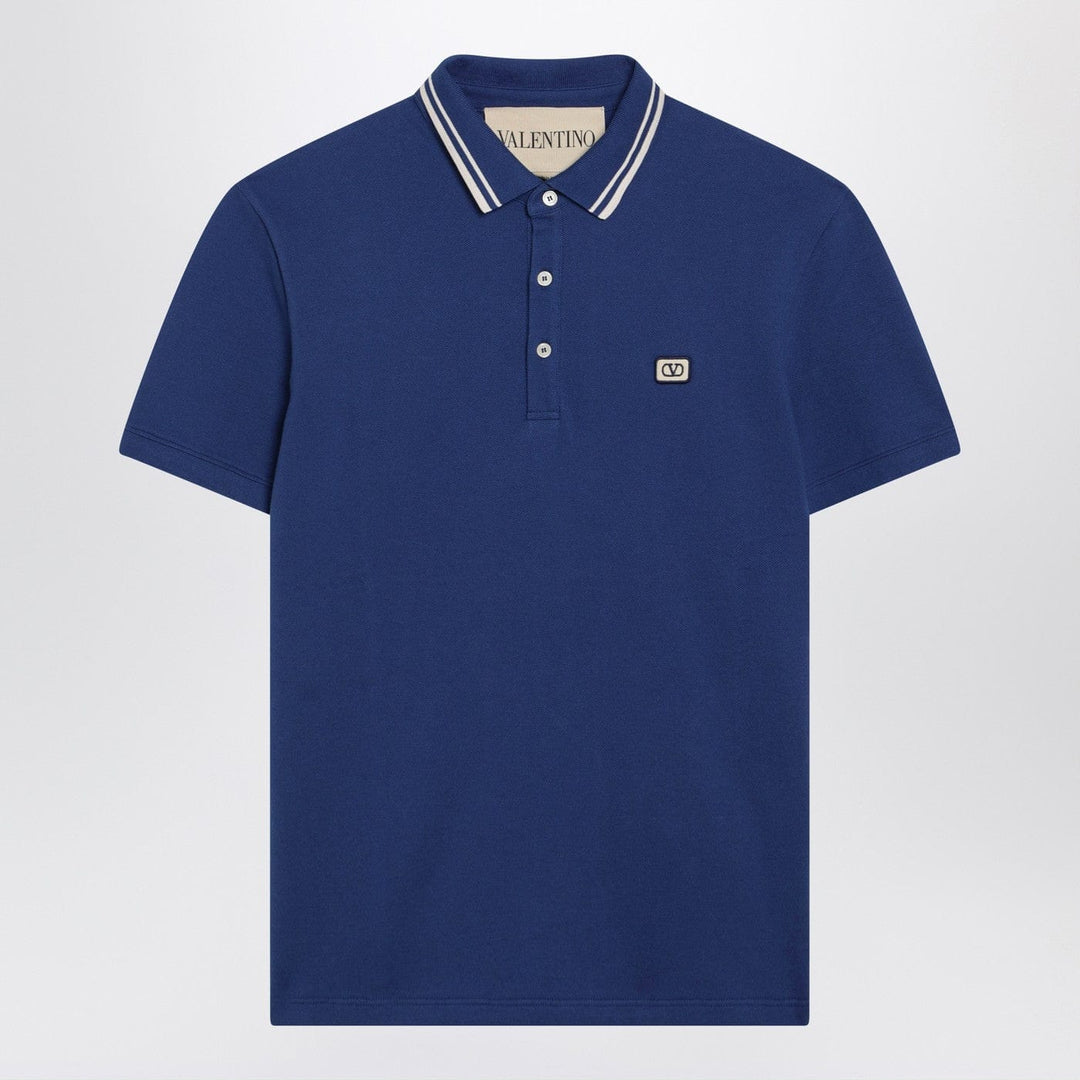 Shirts &amp; Tops Valentino - Blue polo shirt with Vlogo patch Brand