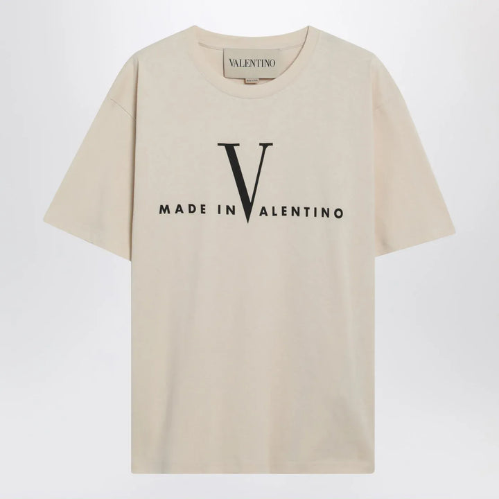 Valentino - Butter-colored “Made In Valentino” T-shirt Brand Shirts &amp; Tops S