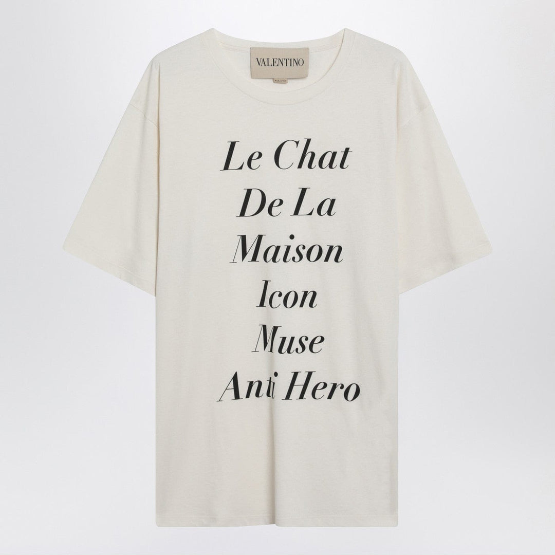 Shirts &amp; Tops Valentino - Ivory Le Chat De La Maison Icon Muse Anti Hero T-shirt Brand