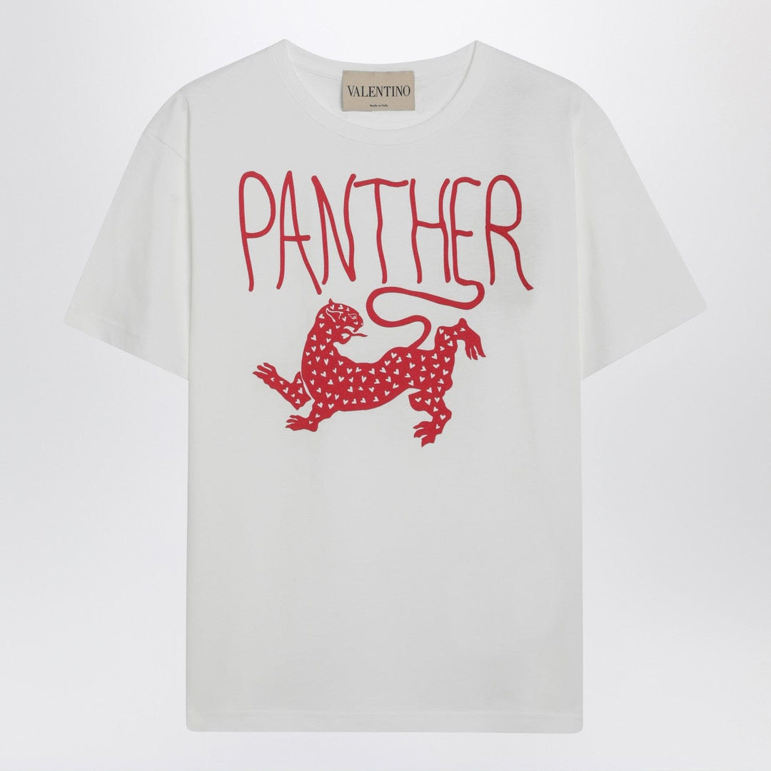 Shirts &amp; Tops Valentino - Ivory T-shirt with Panther print Brand