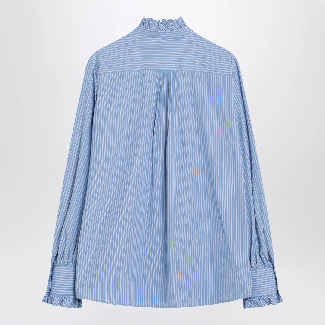 Valentino - Light blue striped shirt in cotton Brand Shirts &amp; Tops 38  IT