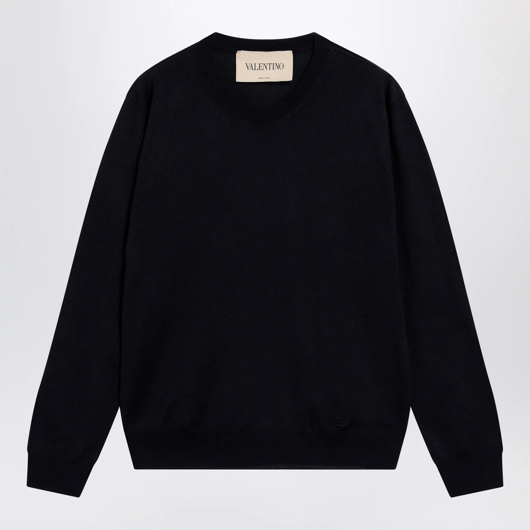 Valentino - Navy blue wool crewneck sweater Brand Shirts &amp; Tops S