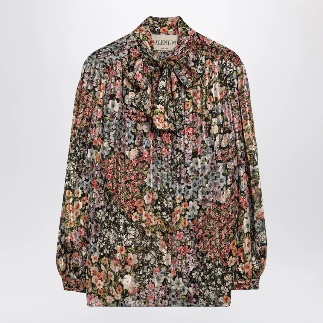 Valentino - Silk blouse with floral print Brand Shirts &amp; Tops 42  IT