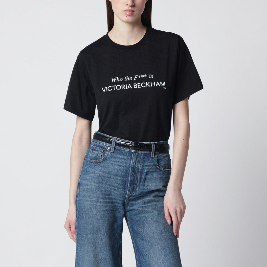 Shirts & Tops Victoria Beckham - Black cotton “Who the F*** is Victoria Beckham” T-shirt Brand