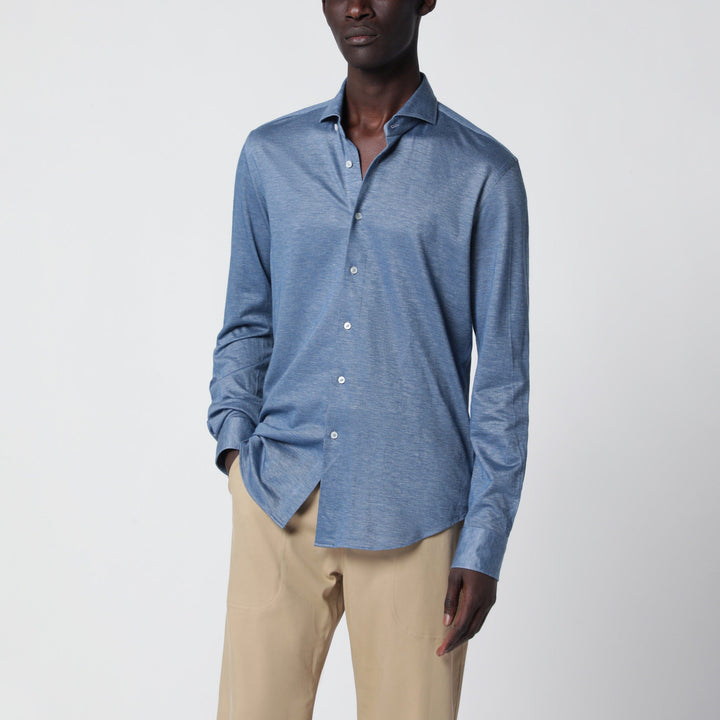 Shirts &amp; Tops XACUS - Light Blue Cotton Blend Tailor Fit Shirt Brand