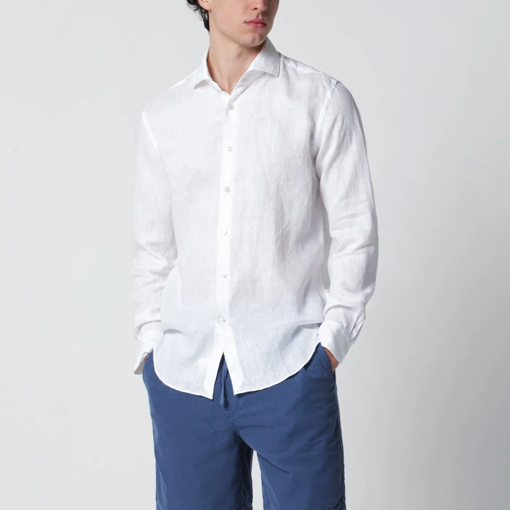 XACUS - Tailor Fit linen shirt white Brand Shirts &amp; Tops 39