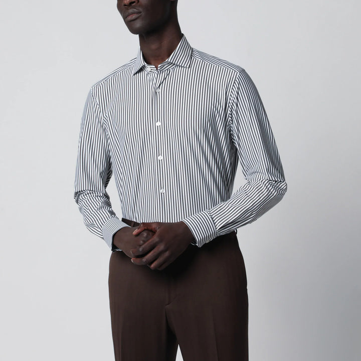 XACUS - White Active Striped Tailor Fit Shirt Brand Shirts &amp; Tops 39