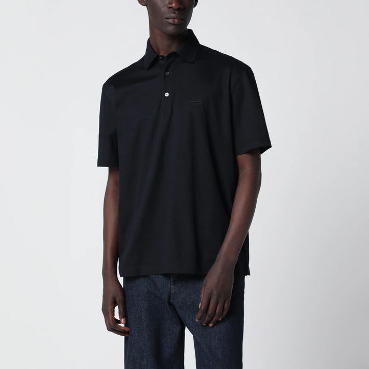 ZEGNA - Navy blue cotton polo Brand Shirts &amp; Tops 48 IT