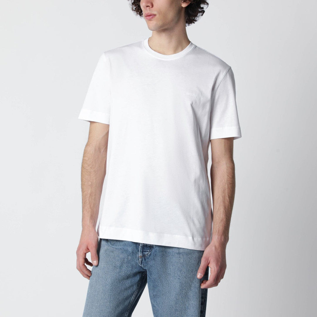 Shirts & Tops ZEGNA - White T-shirt with embroidered logo Brand