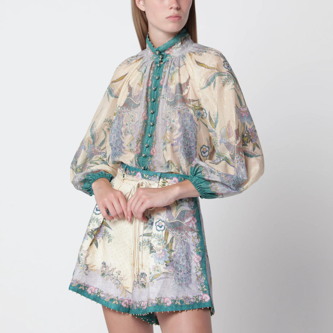 ZIMMERMANN - Cream cotton and silk Indra shirt Brand Shirts &amp; Tops 1