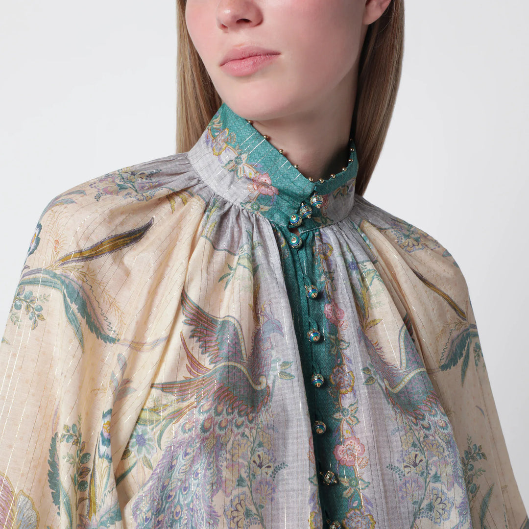 ZIMMERMANN - Cream cotton and silk Indra shirt Brand Shirts &amp; Tops