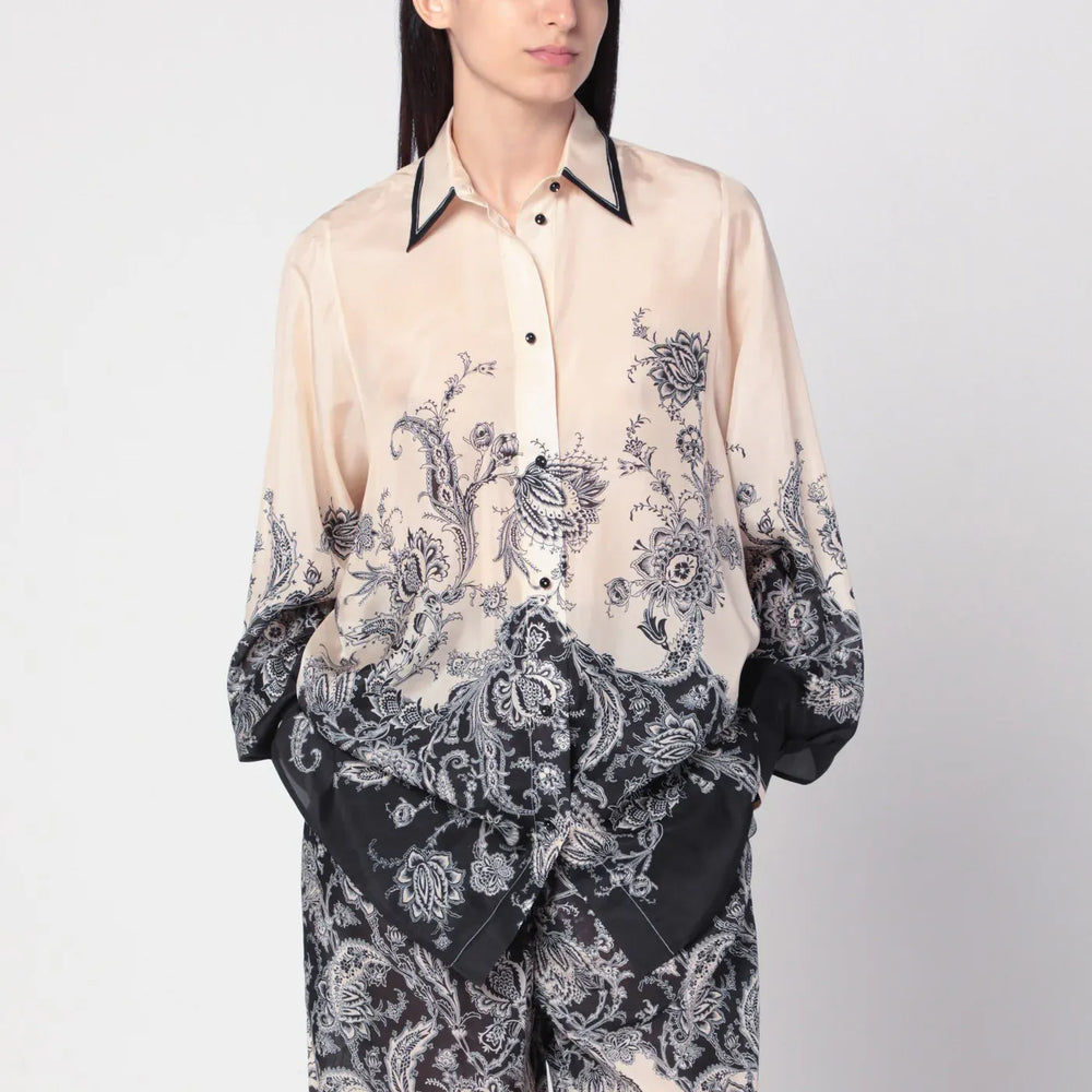 ZIMMERMANN - Cream Rhiannon shirt with fantasy print Brand Shirts & Tops 1