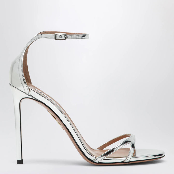 Aquazzura - Nuda 85 sandals in silver metallic leather Brand Shoes 36 IT
