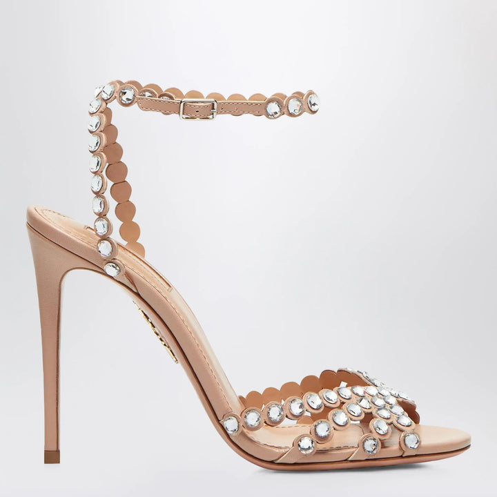Aquazzura - Tequila Sandal crystal nappa sandals in Daisy yellow Brand Shoes 41 IT