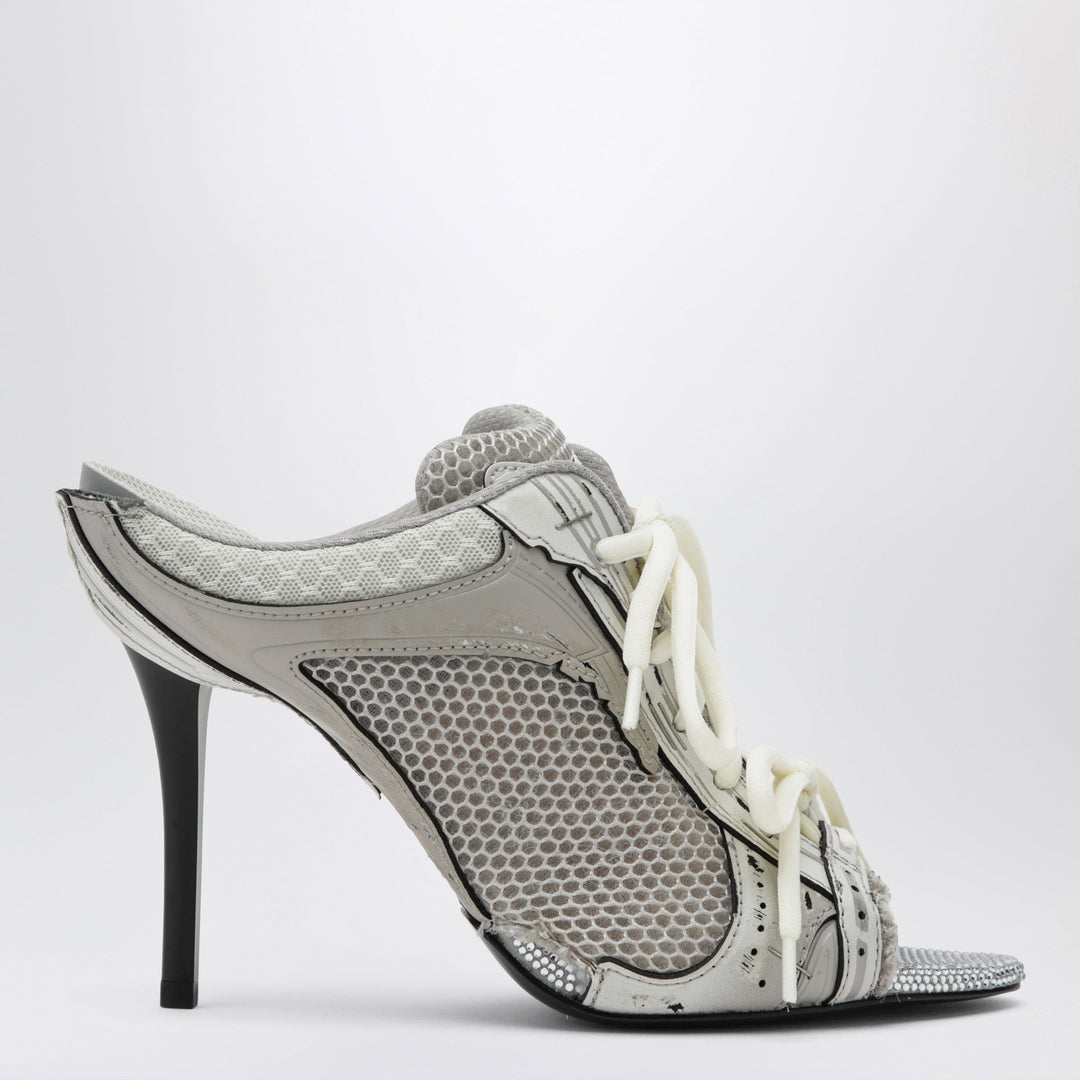 Shoes Balenciaga - Stapler grey heeled sandals with distressed effect Brand