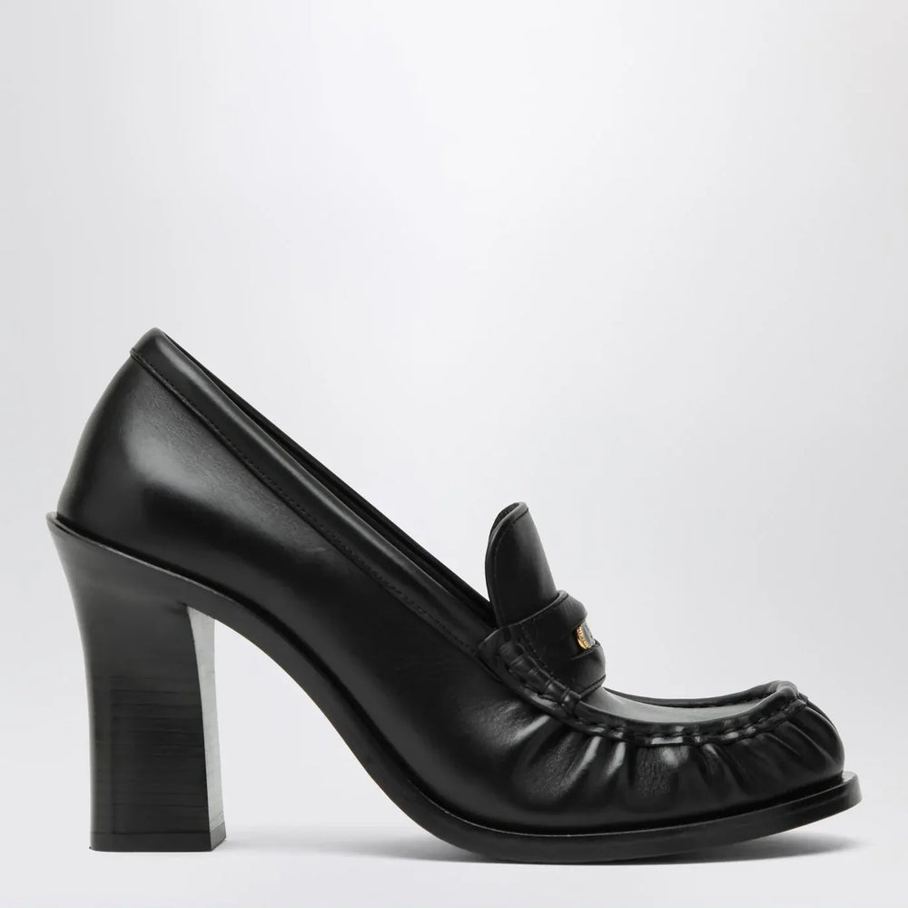 Burberry - Cadet black leather loafers with heel Brand Shoes 36 IT