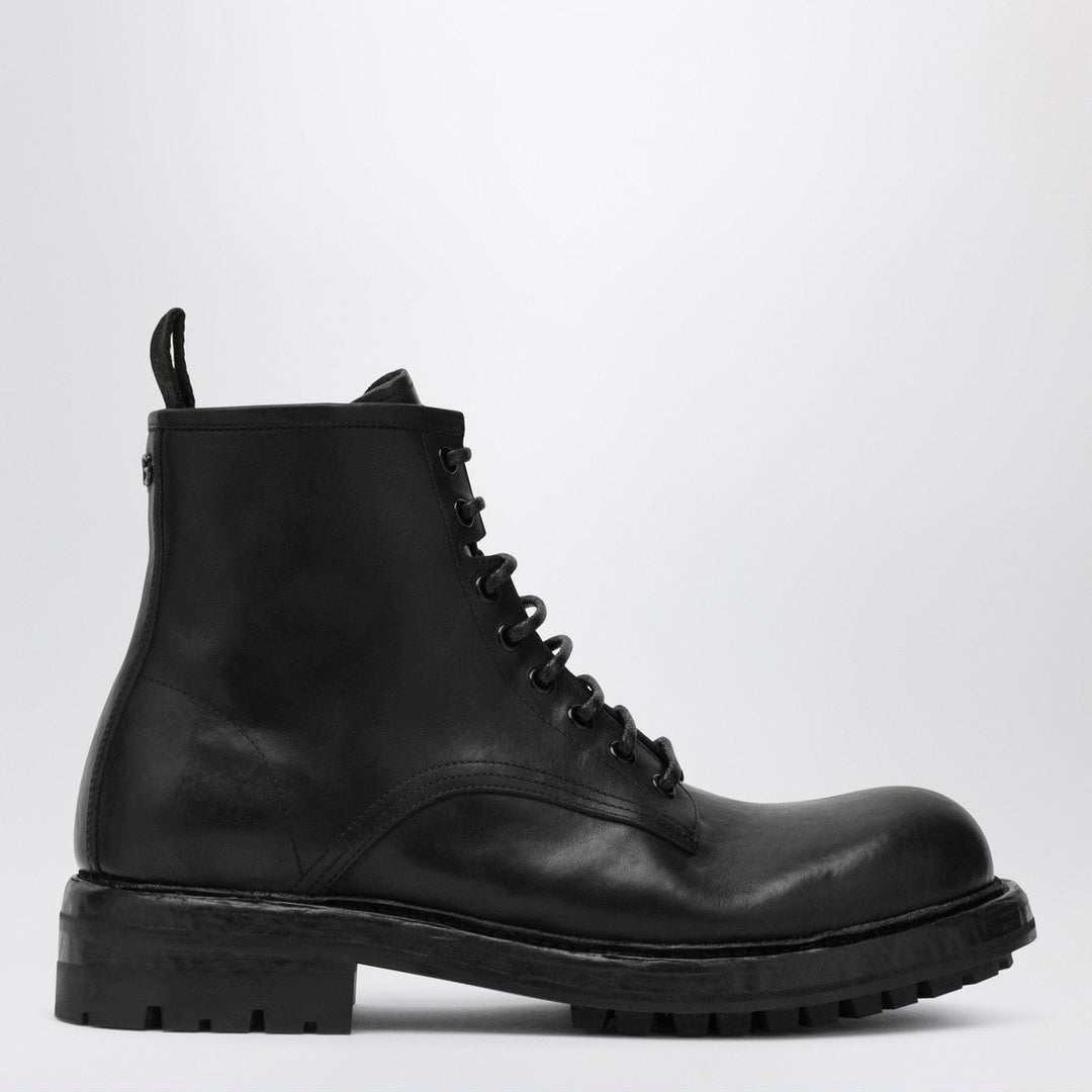 Shoes Dolce&amp;Gabbana - Black lace-up leather ankle boot Brand