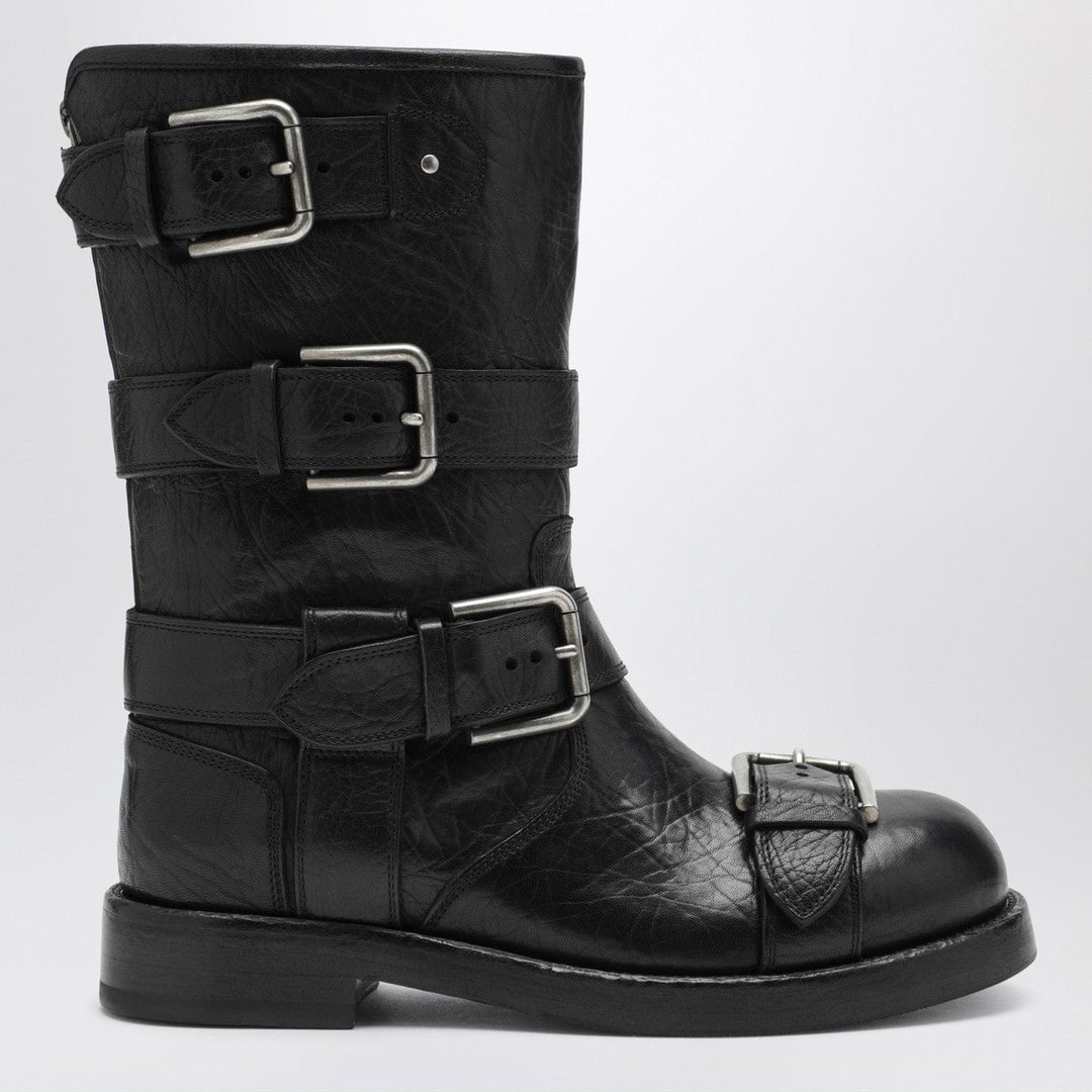 Shoes Dolce&amp;Gabbana - Black leather boots with straps Brand