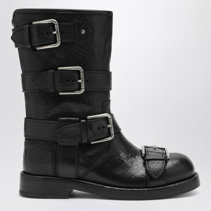 Shoes Dolce&amp;Gabbana - Black leather boots with straps Brand
