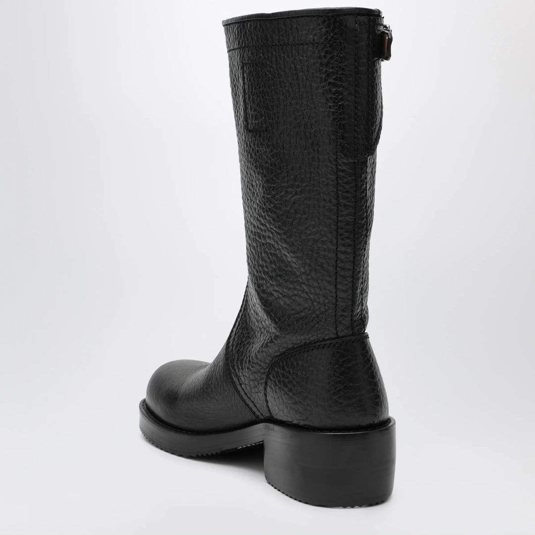 Dries Van Noten - Black leather biker boots Brand Shoes