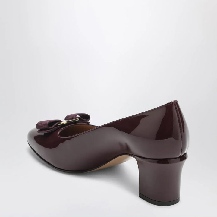 Ferragamo - Plum Vara Bow Pumps Brand Shoes