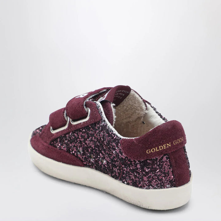 Golden Goose - Old School Sneakers in burgundy glitter Brand Shoes