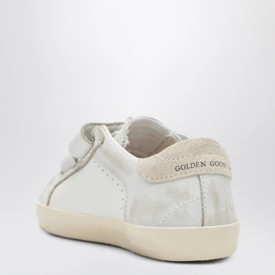 Golden Goose - Old School Sneakers in white with leopard-print star Brand Shoes