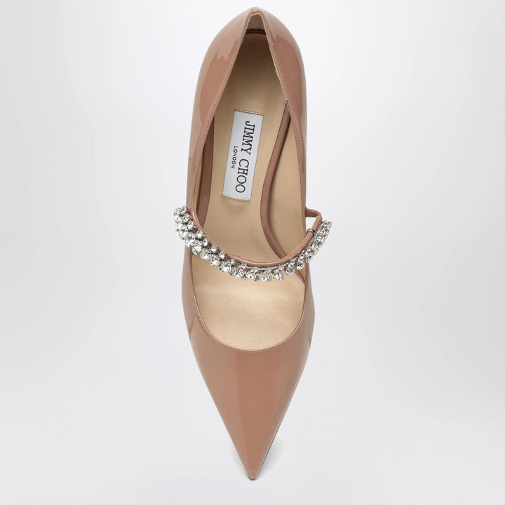 Jimmy Choo - Bing crystal-strap patent leather pumps in ballet pink Brand Shoes