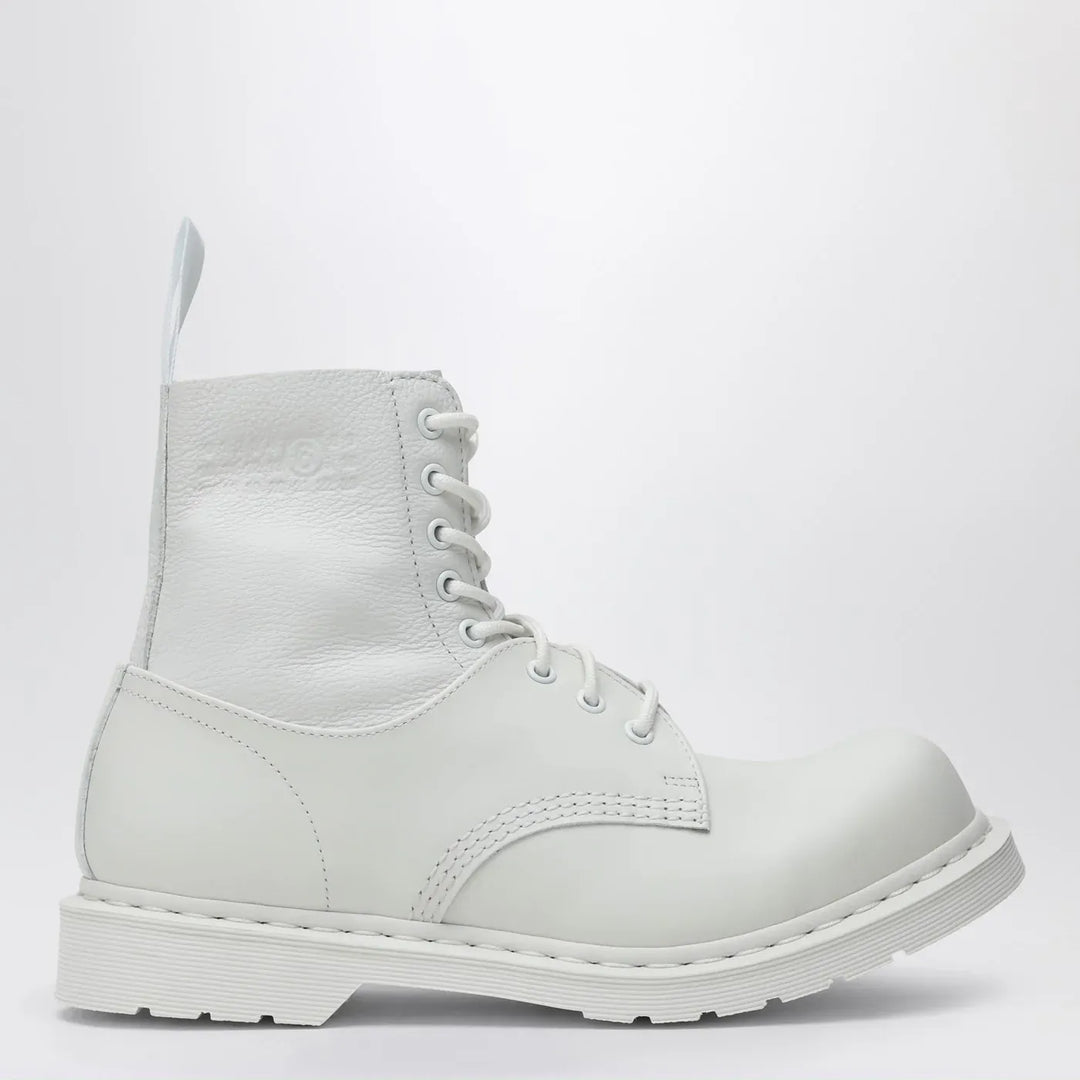MM6 Maison Margiela - White lace-up boot MM6 X Dr. Martens Brand Shoes 40 IT