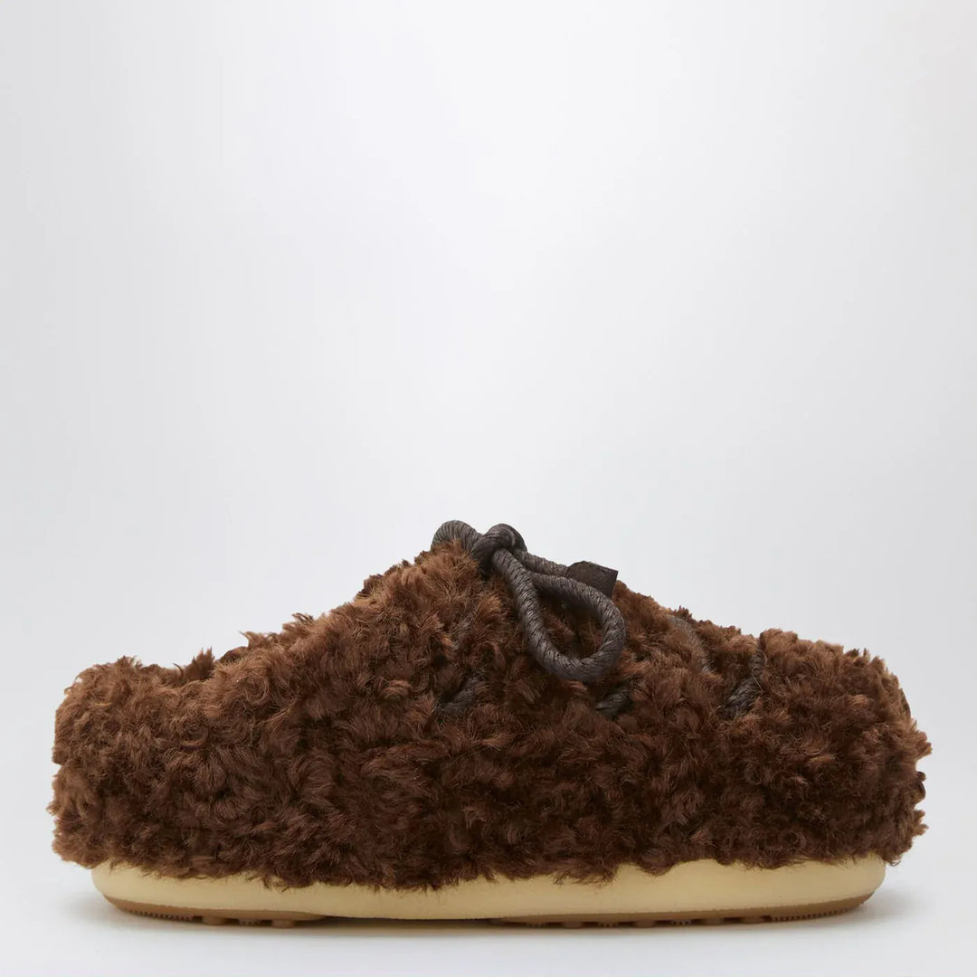 Moon Boot - Dark brown curly shearling mules Brand Shoes 35/36