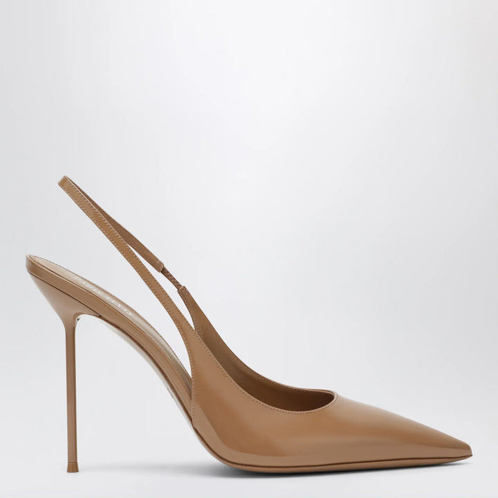 Paris Texas - Beige Patent Leather Lidia Slingback Pumps Brand Shoes 36 IT