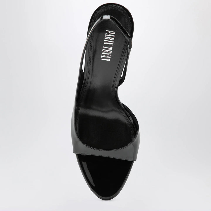 Paris Texas - Black patent slingback sandals Brand Shoes