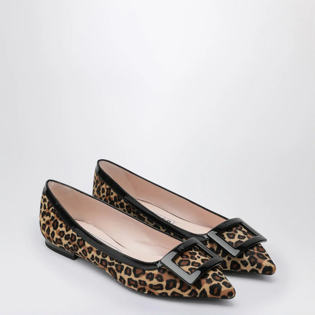 ROGER VIVIER - Gommettine ballerina leopard print pony skin Brand Shoes