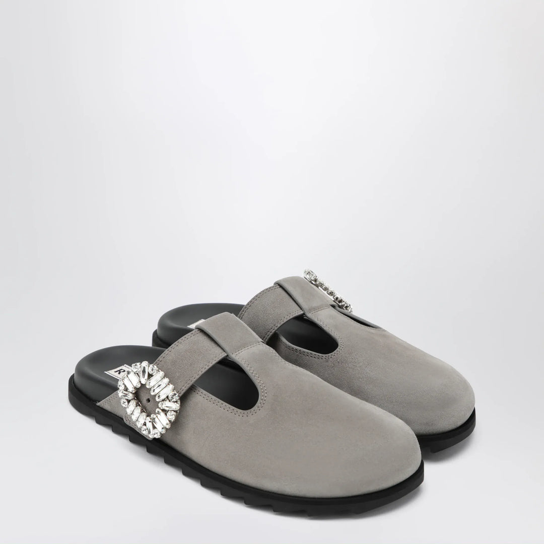 ROGER VIVIER - Slidy Viv Mules in suede clay-coloured Brand Shoes
