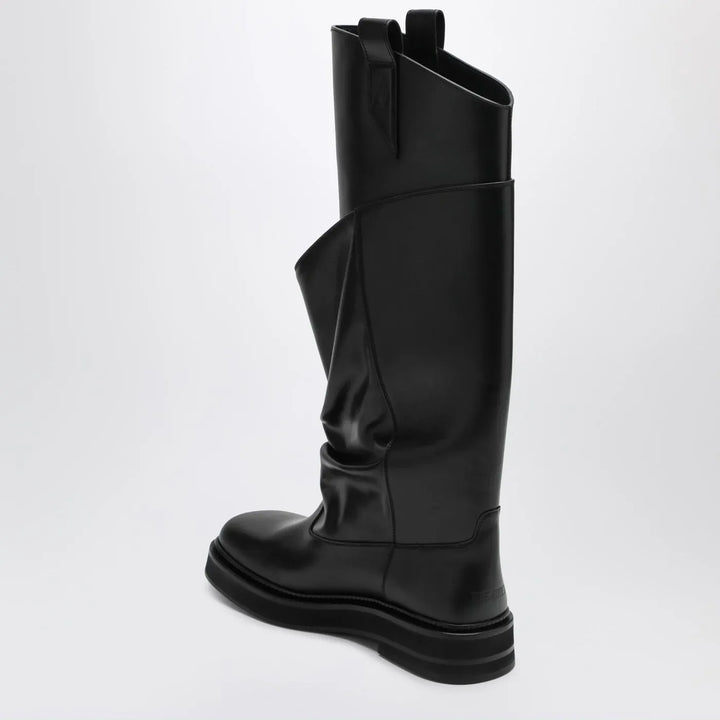 The Attico - Black leather La Passeggiata boots Brand Shoes