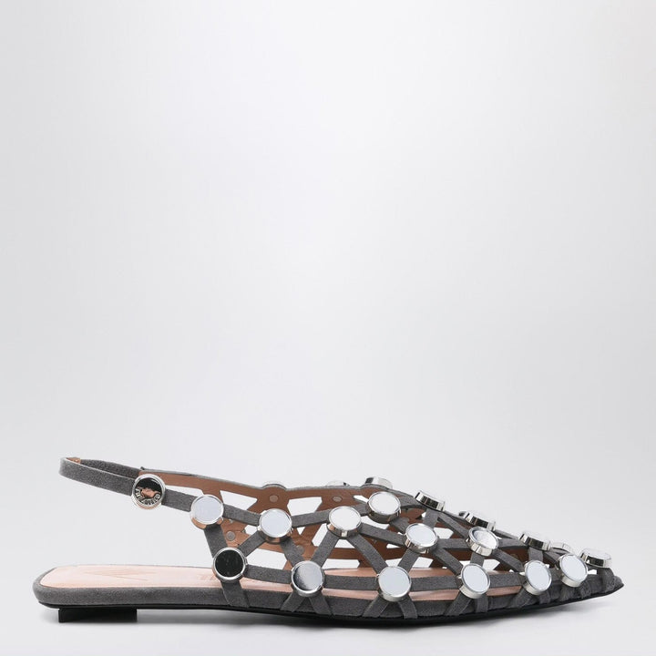 Shoes The Attico - Dark grey Grid ballerina Brand