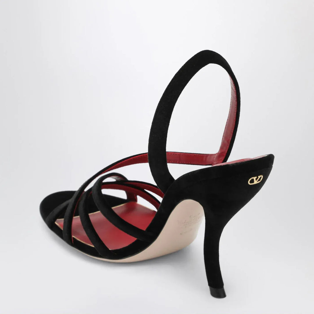 Valentino Garavani - Fetishique black velvet sandal Brand Shoes