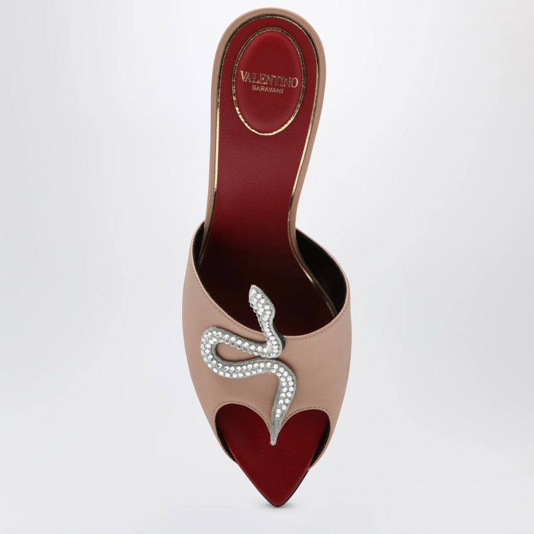 Valentino Garavani - Powder pink Slide sandal Coeur Vipère in kidskin Brand Shoes