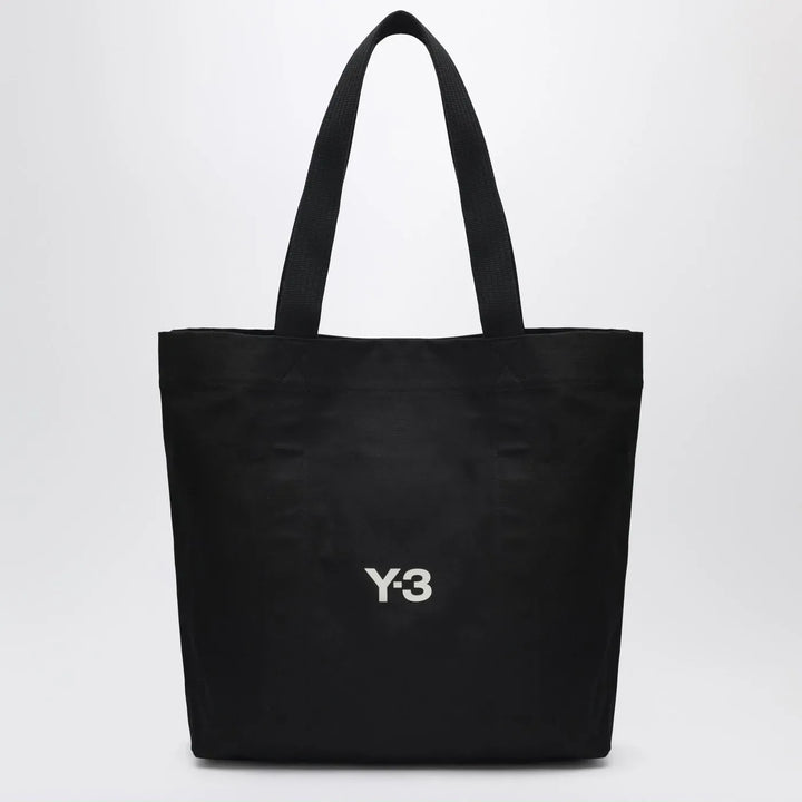 adidas Y-3 - Black canvas bag with logo print Brand Shopper Bag TU
