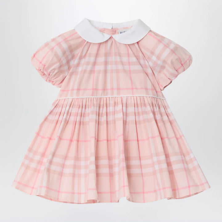Burberry - Pink dress and bloomer shorts set with Check pattern Brand Shorts