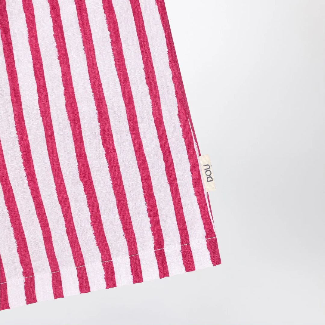 Douuod - White/red striped Bermuda shorts in linen Brand Shorts 6