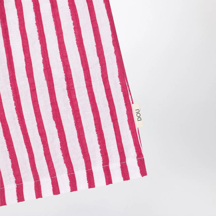 Douuod - White/red striped Bermuda shorts in linen Brand Shorts 6