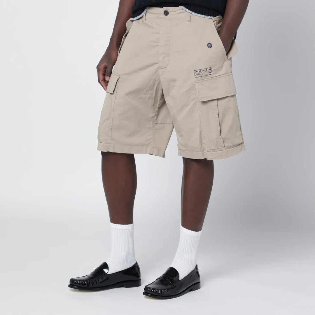 Dsquared2 - Beige cotton-blend cargo bermuda shorts Brand Shorts