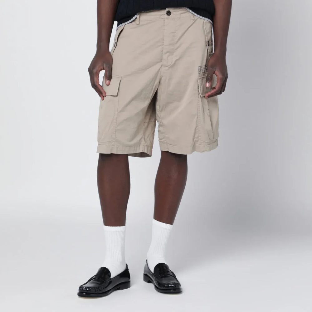 Dsquared2 - Beige cotton-blend cargo bermuda shorts Brand Shorts 48 IT
